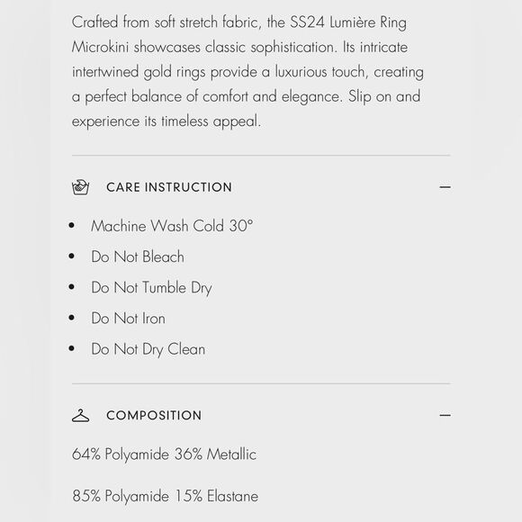 NEW OSEREE LUMIÈRE RING MICROKINI in gold - Picture 7 of 11